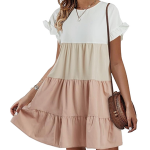 Boho Babydoll Loose Swing Mini T-Shirt Dress